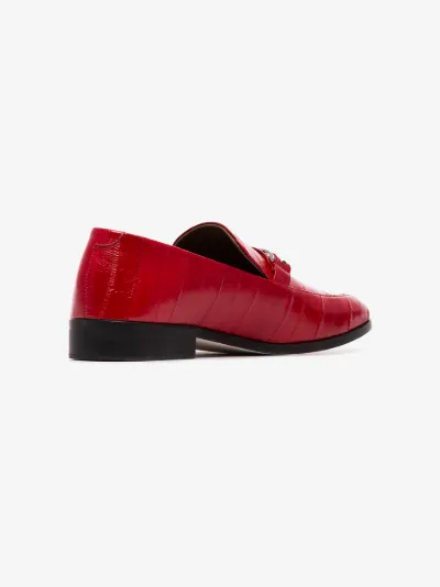 red melanie leather loafers展示图