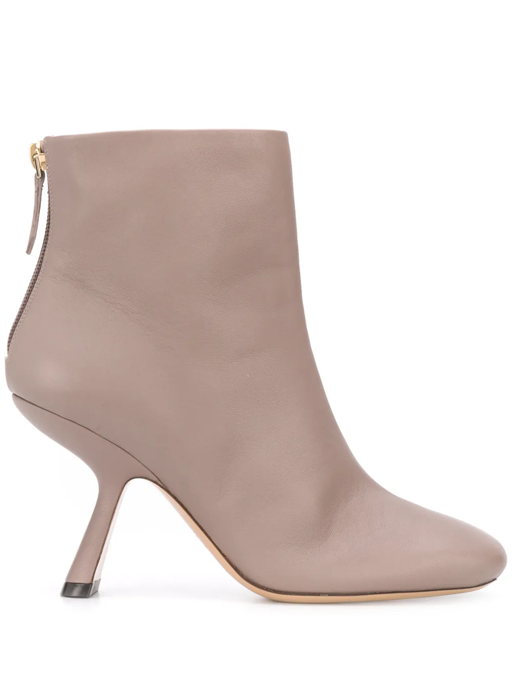 taupe leather ankle boots