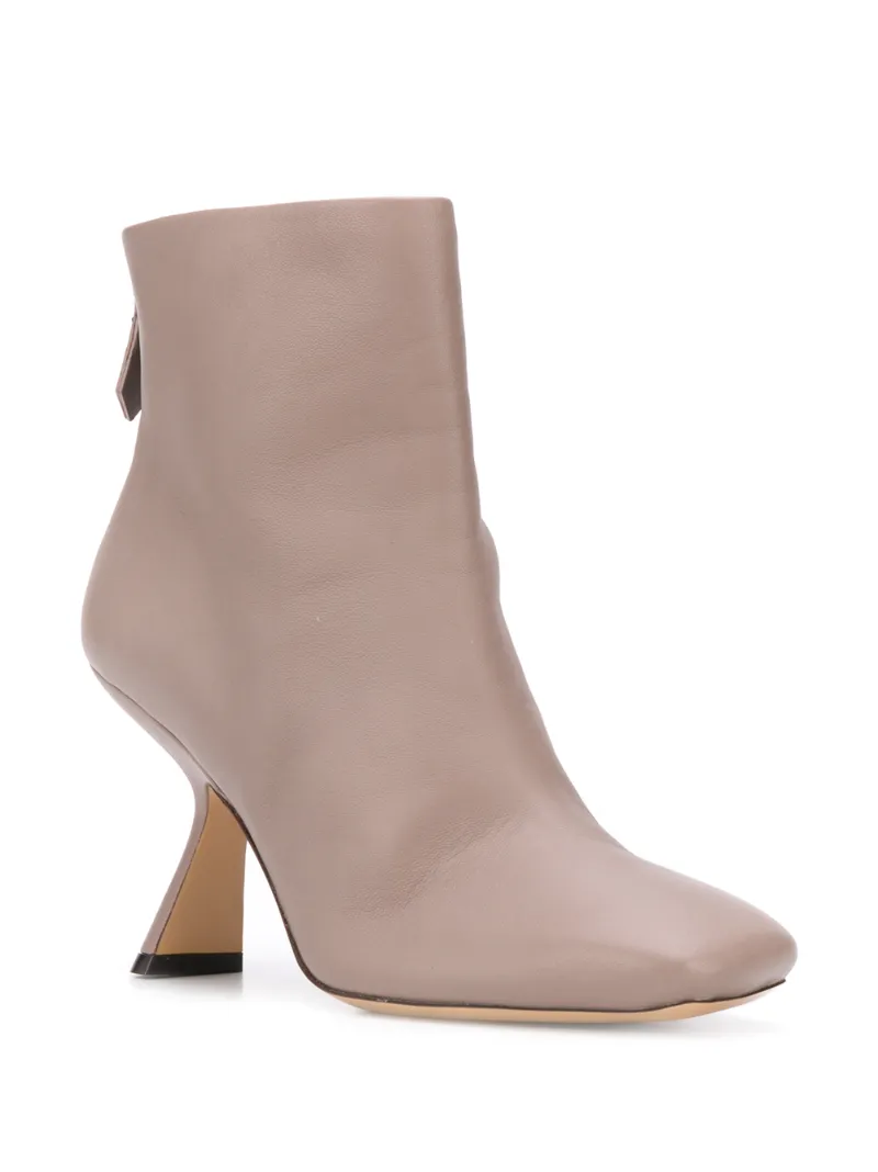 ALBA Ankle Boots 90 Taupe Lamb Skin OUTER Leather LINING Leather SOLE Smooth Leather