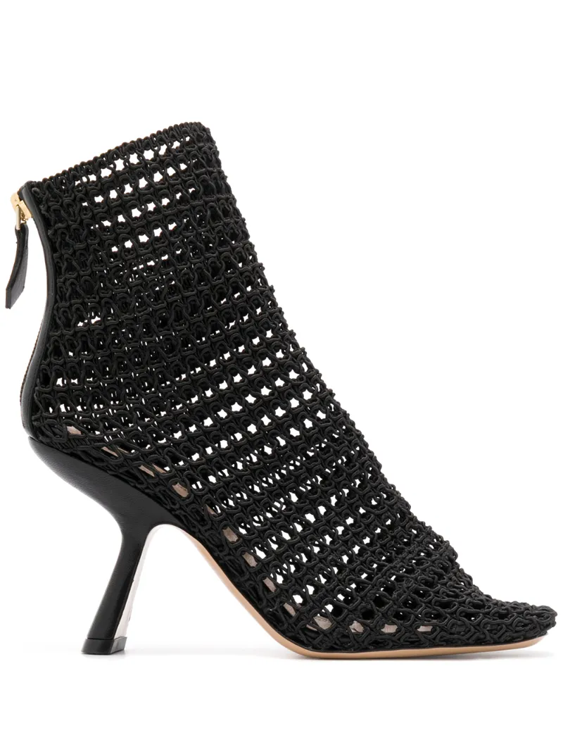 ALBA Macramé Ankle Boots 90 black Cotton OUTER Spandex/Elastane OUTER Viscose OUTER Cotton LINING Leather LINING Leather SOLE Fabric