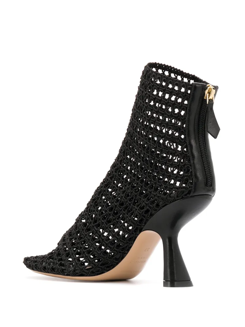 ALBA Macramé Ankle Boots 90 black Cotton OUTER Spandex/Elastane OUTER Viscose OUTER Cotton LINING Leather LINING Leather SOLE Fabric