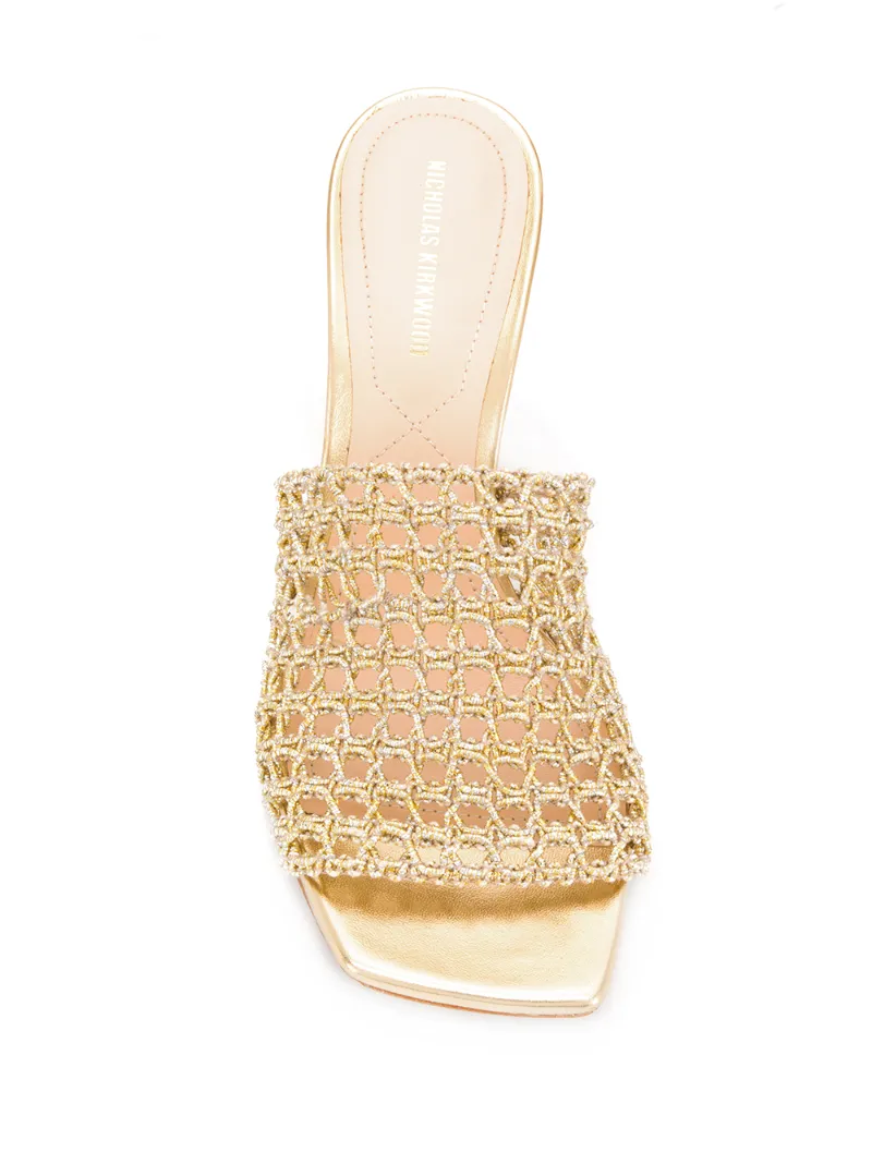ALBA Macramé Mules 90 Gold Cotton OUTER Spandex/Elastane OUTER Viscose OUTER Cotton LINING Leather LINING Leather SOLE Spandex/Elastane LINING Viscose LINING Fabric