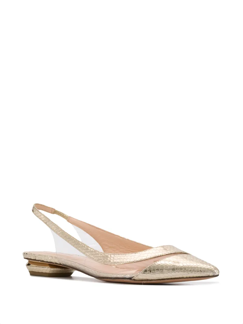 gold flat slingback shoes