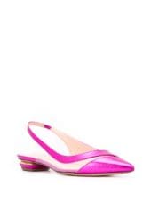 ALYSSA Slingback Flats Pink Lamb Skin OUTER Leather LINING Leather SOLE Metallic Leather 