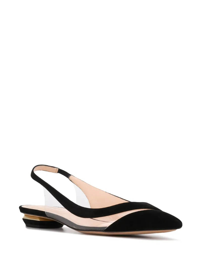 ALYSSA Slingback Flats Black Leather LINING Leather SOLE Suede OUTER PVC TRIMS Suede