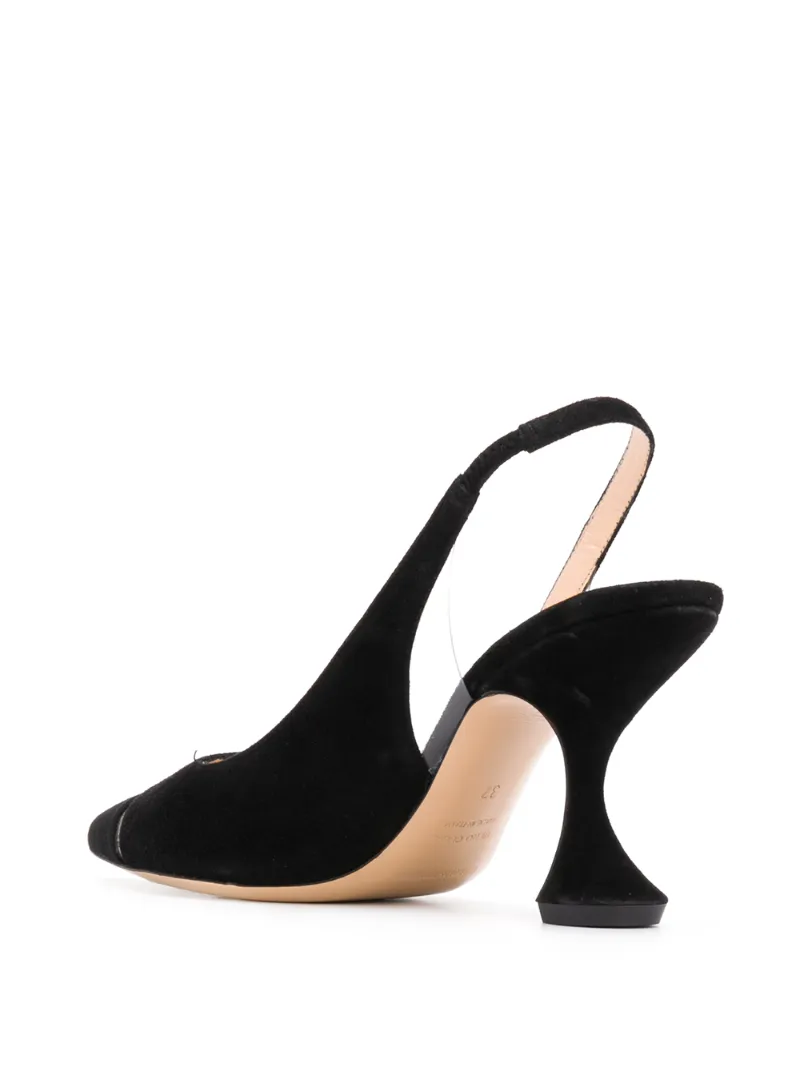 ALYSSA Slingback Pumps 85 Black Suede OUTER Leather LINING Leather SOLE PVC OUTER PVC LINING