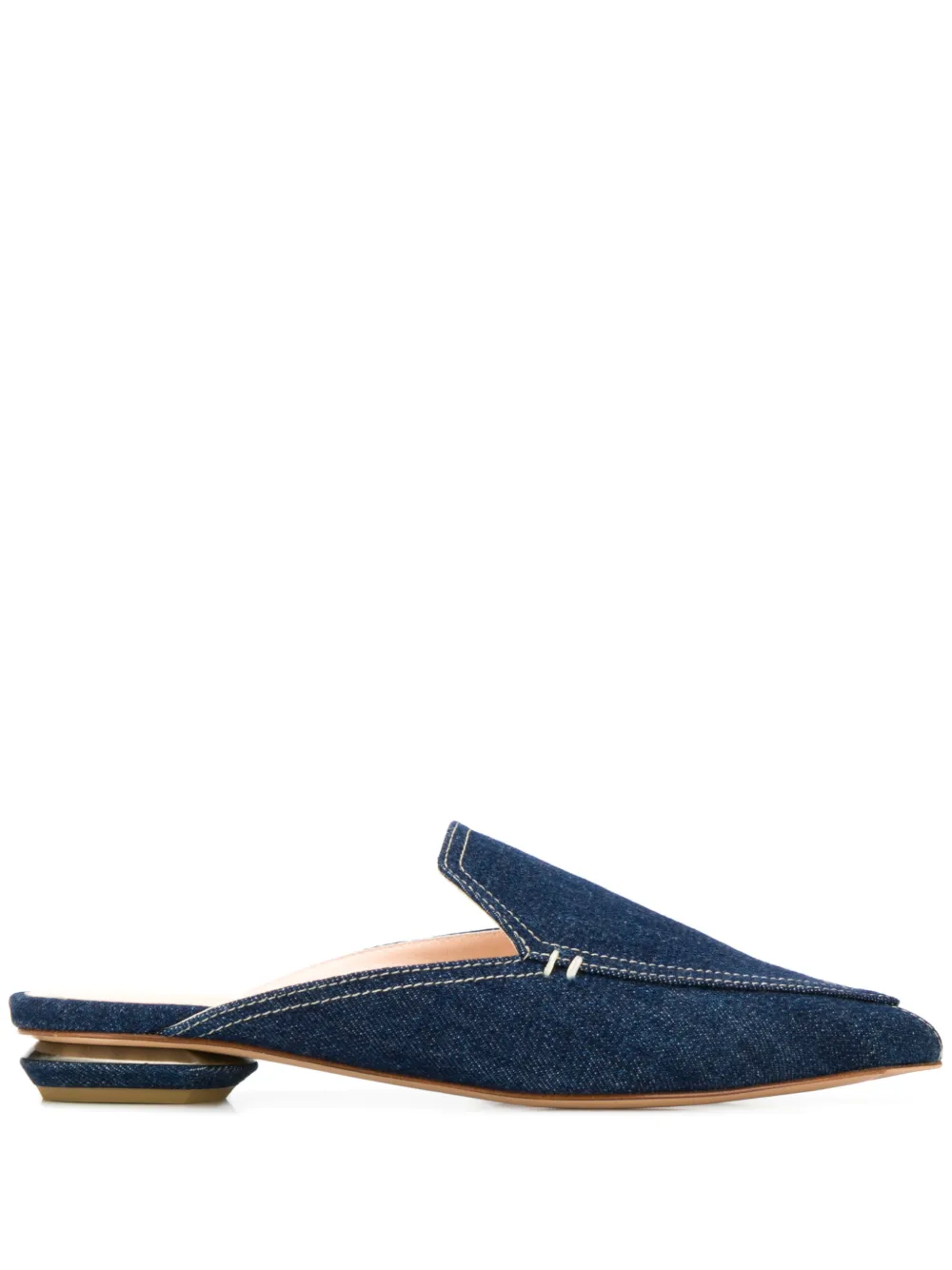 navy flat mules