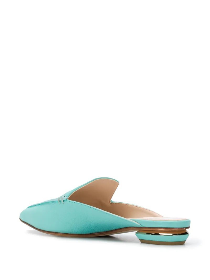 blue flat mules