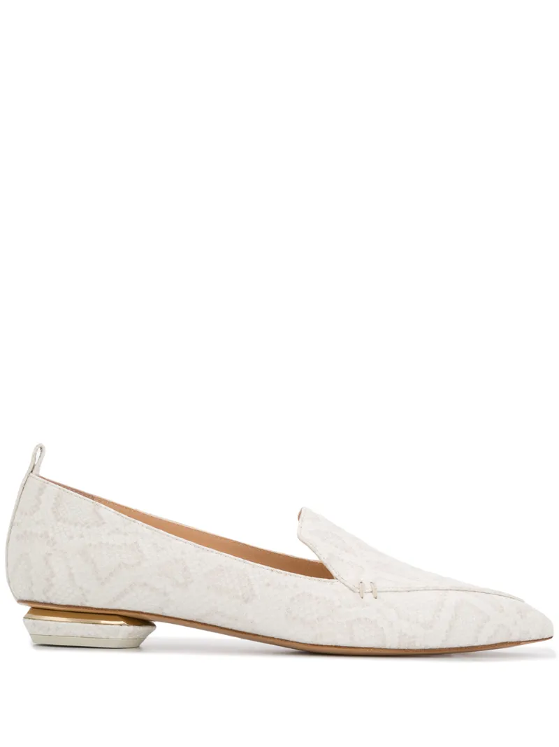 white pointed loafers