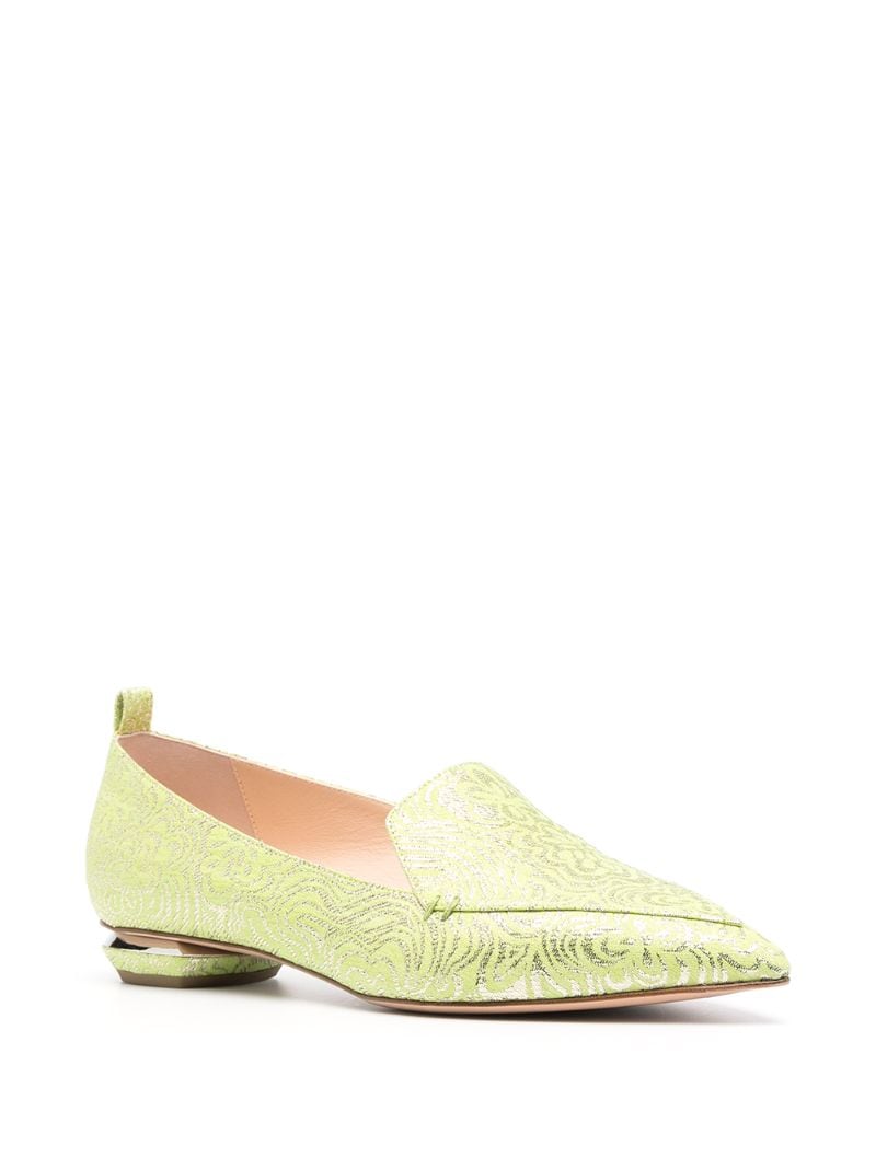 BEYA Loafers Lime & Metallics Silk OUTER Lurex OUTER Leather LINING Leather SOLE