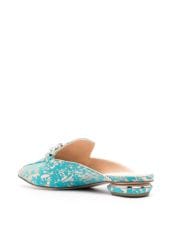 BEYA Mules TURQUOISE & GOLD Silk OUTER Lurex OUTER Leather LINING Leather SOLE