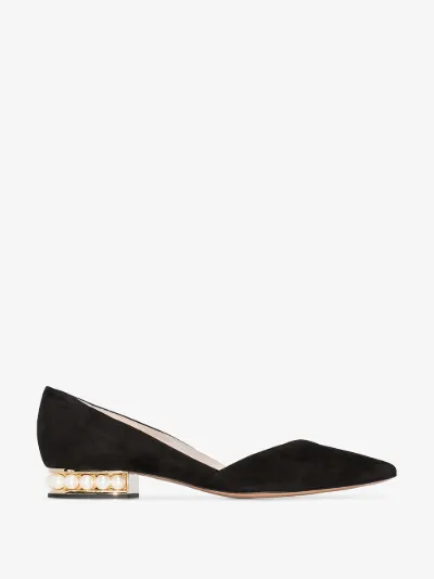 suede ballerina pumps
