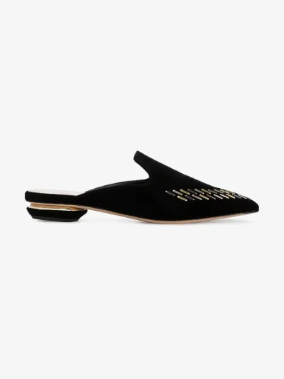 embellished mules flat