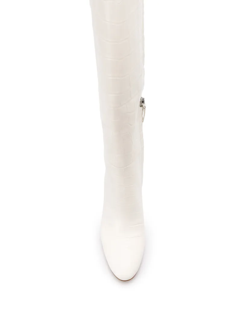 botas Elements con relieve de piel de cocodrilo in blanco | Nicholas  Kirkwood