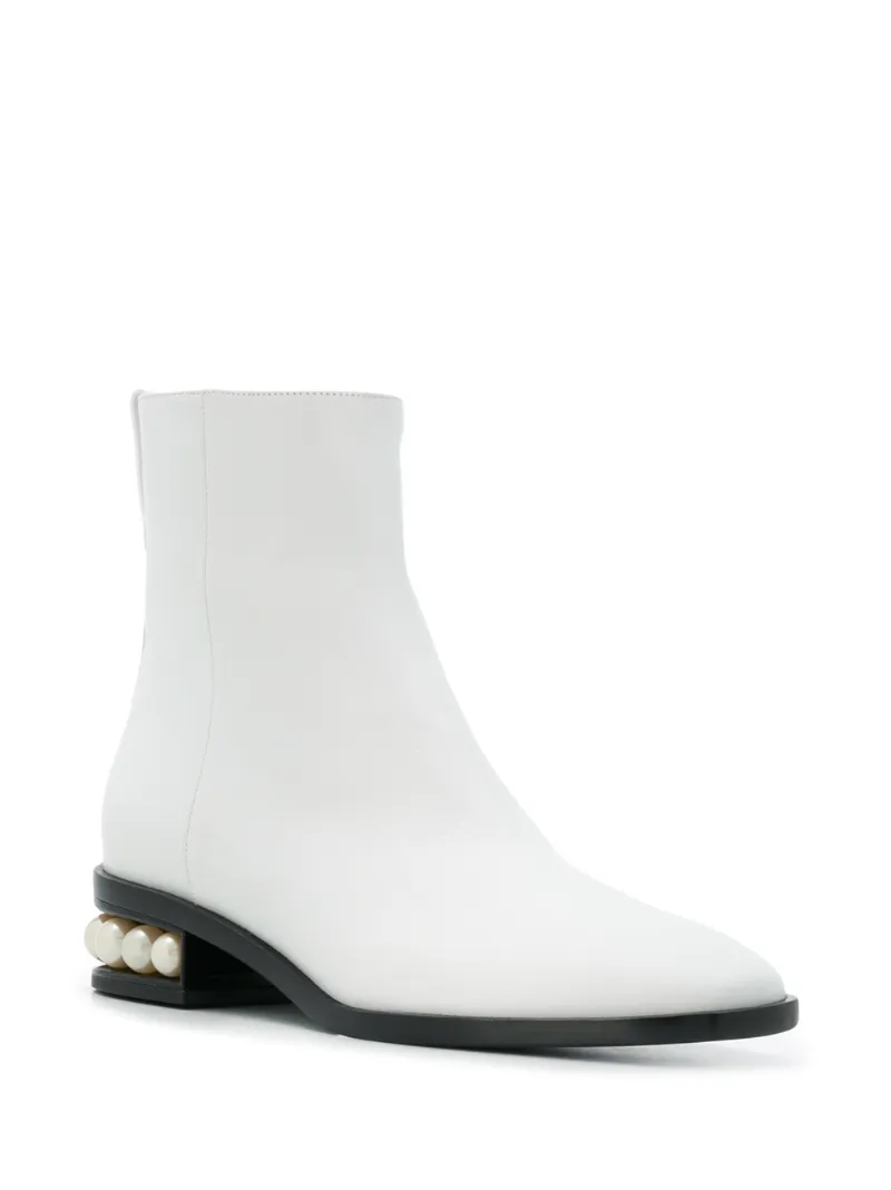 CASATI Ankle Boots White Calf Leather OUTER Leather LINING Leather SOLE Rubber SOLE Smooth Leather