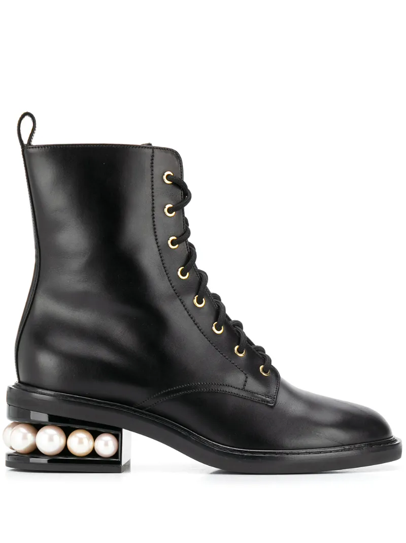 combat boots patent leather