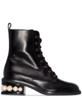 CASATI Combat Boots BLACK Rubber SOLE Leather LINING Calf Leather OUTER Smooth Leather 