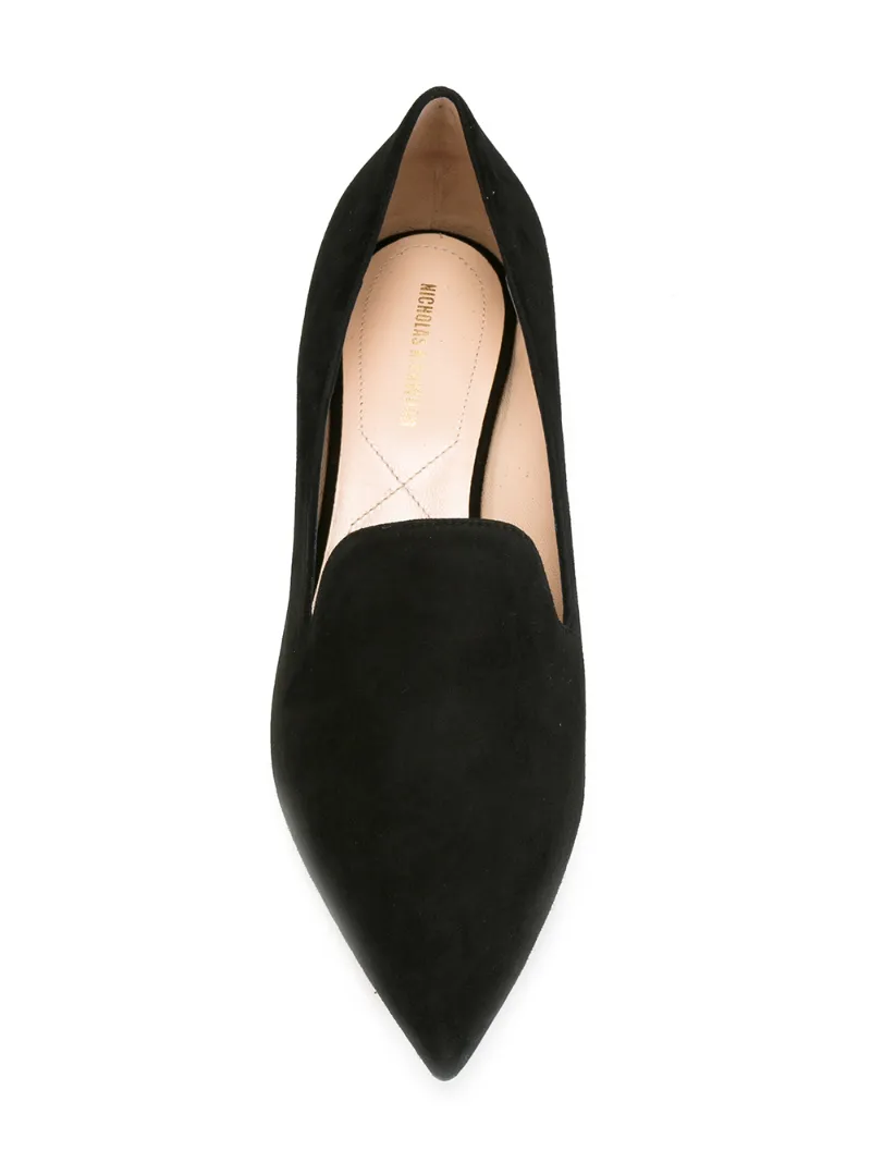 black pointed loafers