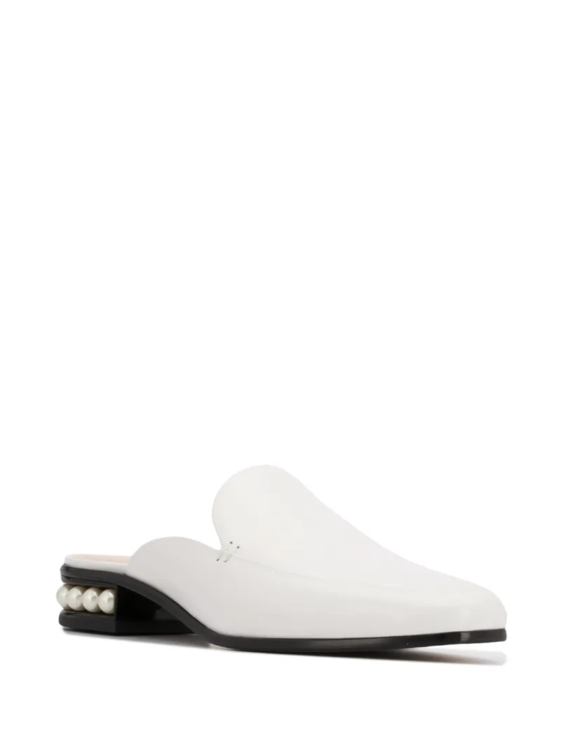 CASATI Moccasin Mules White Calf Leather OUTER Leather LINING Leather SOLE Smooth Leather