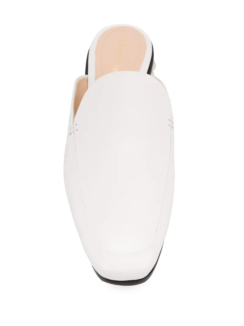 CASATI Moccasin Mules White Calf Leather OUTER Leather LINING Leather SOLE Smooth Leather