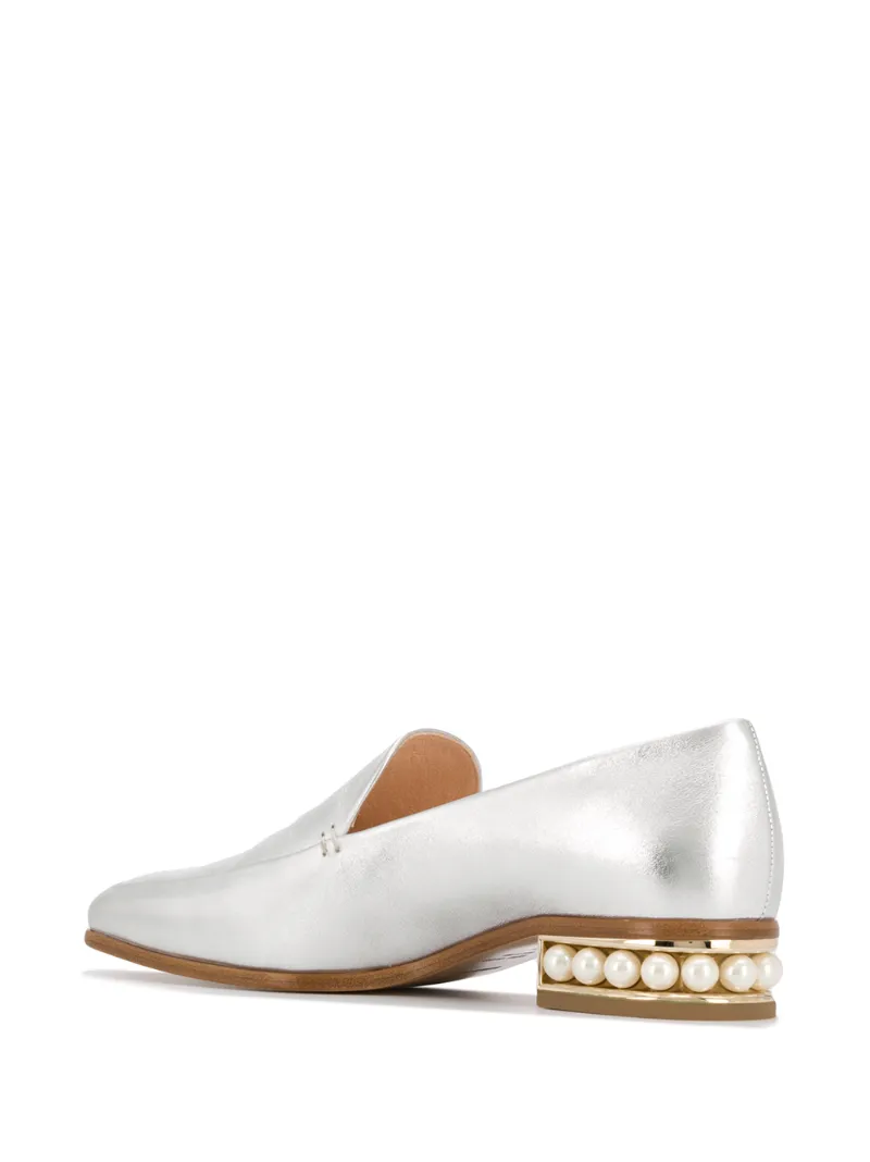 CASATI Moccasins Silver Calf Leather OUTER Leather LINING Leather SOLE Metallic Leather