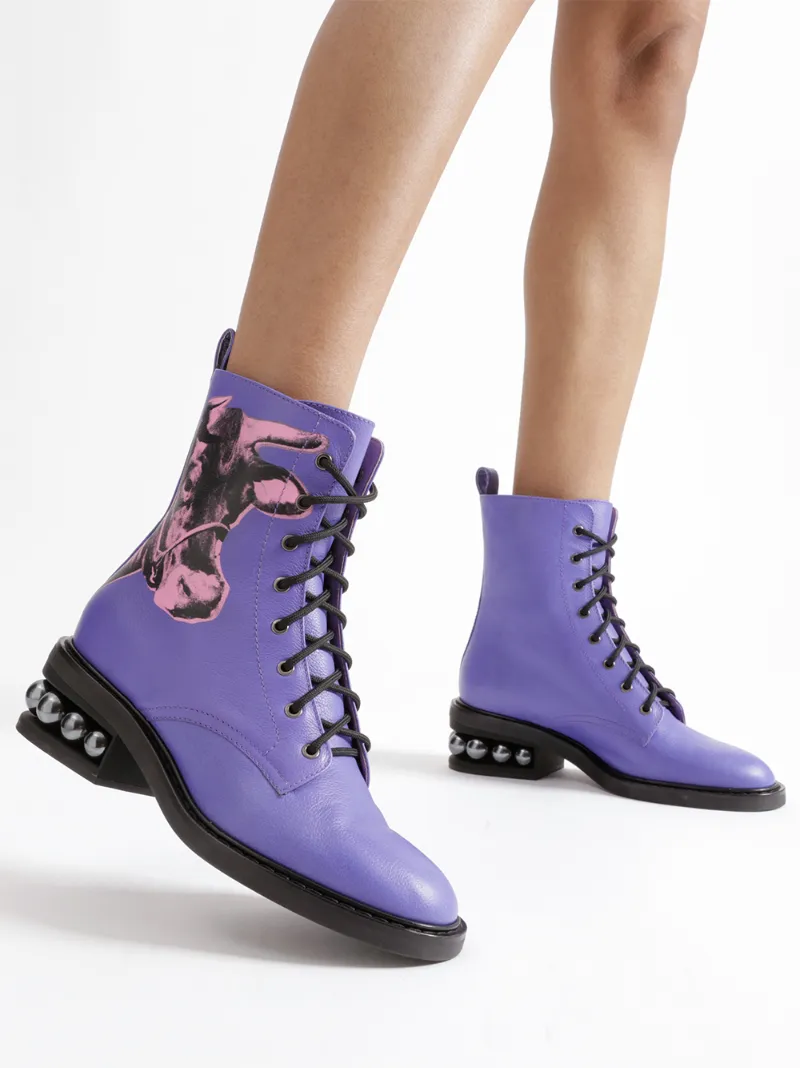 purple combat boots
