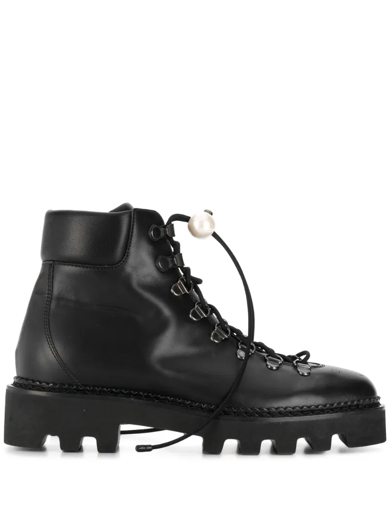 black hiking boots