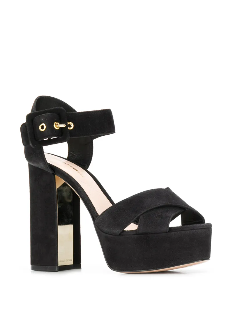 black suede platform