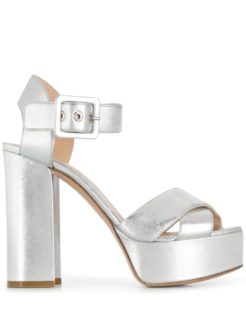 silver platform sandals