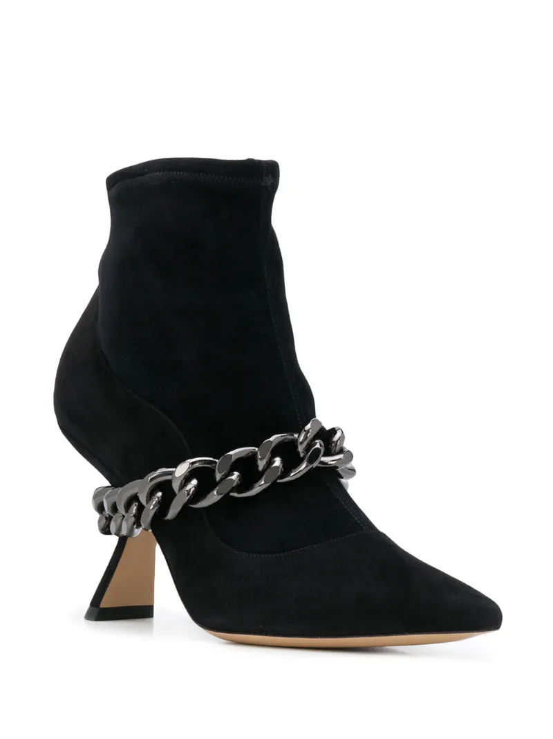 LEA Ankle Boots 90 Black Suede OUTER Leather SOLE Polyester LINING