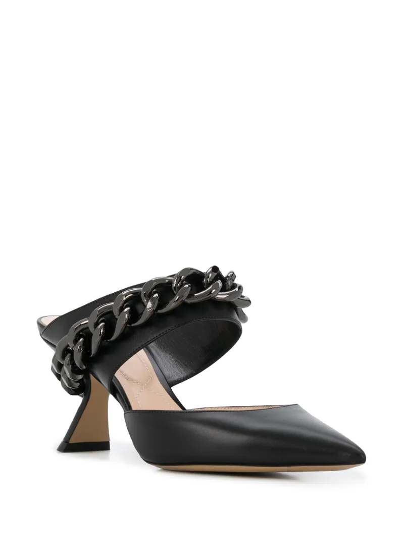 LEA Mules 70 Black Calf Leather OUTER Leather LINING Leather SOLE Smooth Leather