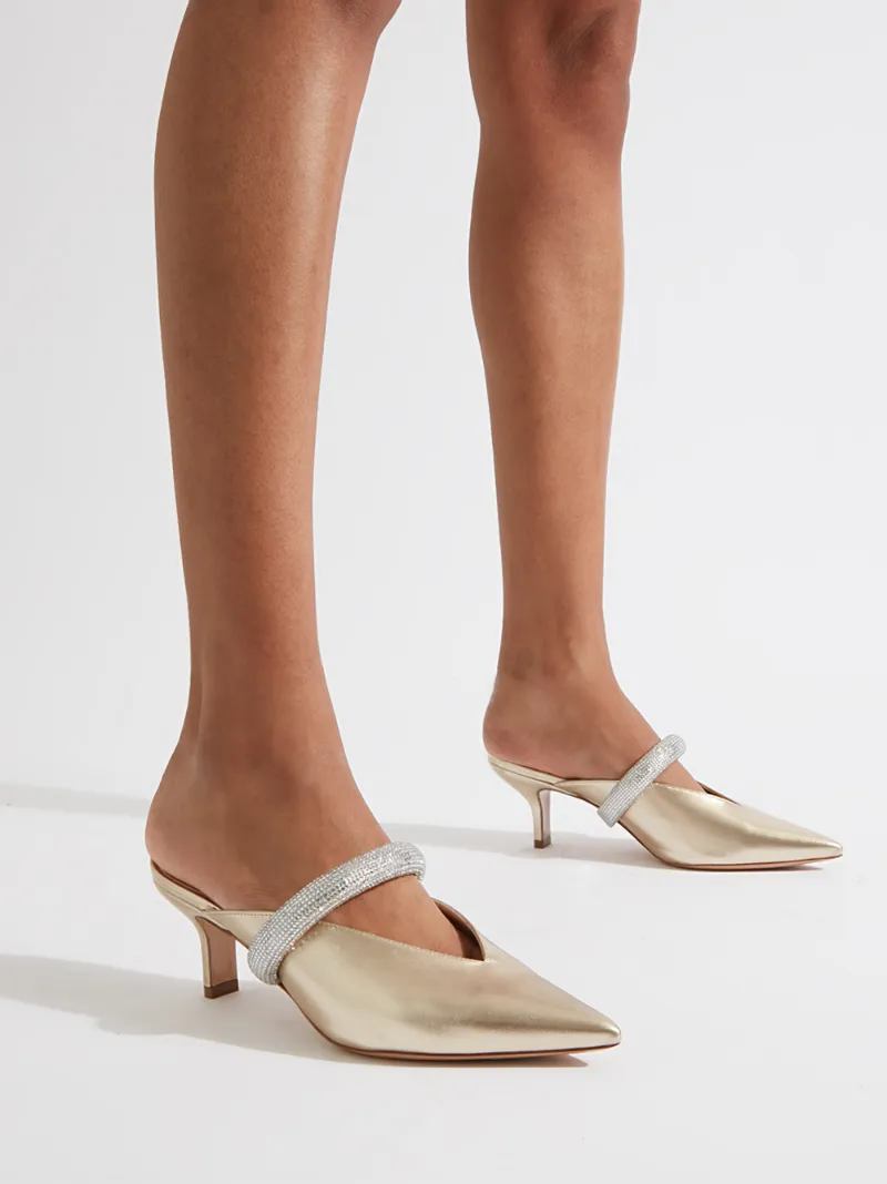 metallic mules