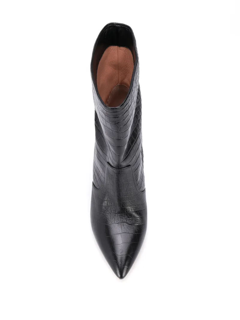 LEXI Ankle Boots 70 Black Calf Leather OUTER Leather LINING Leather SOLE Crocodile Embossed Leather