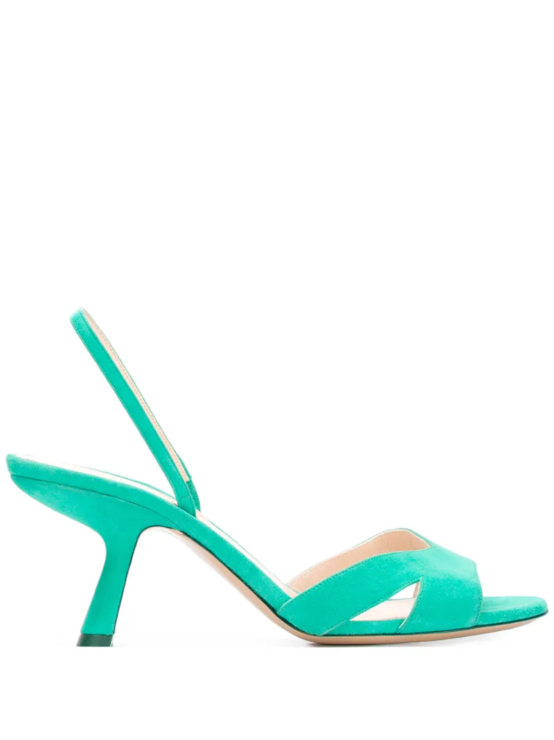 emerald green slingback shoes