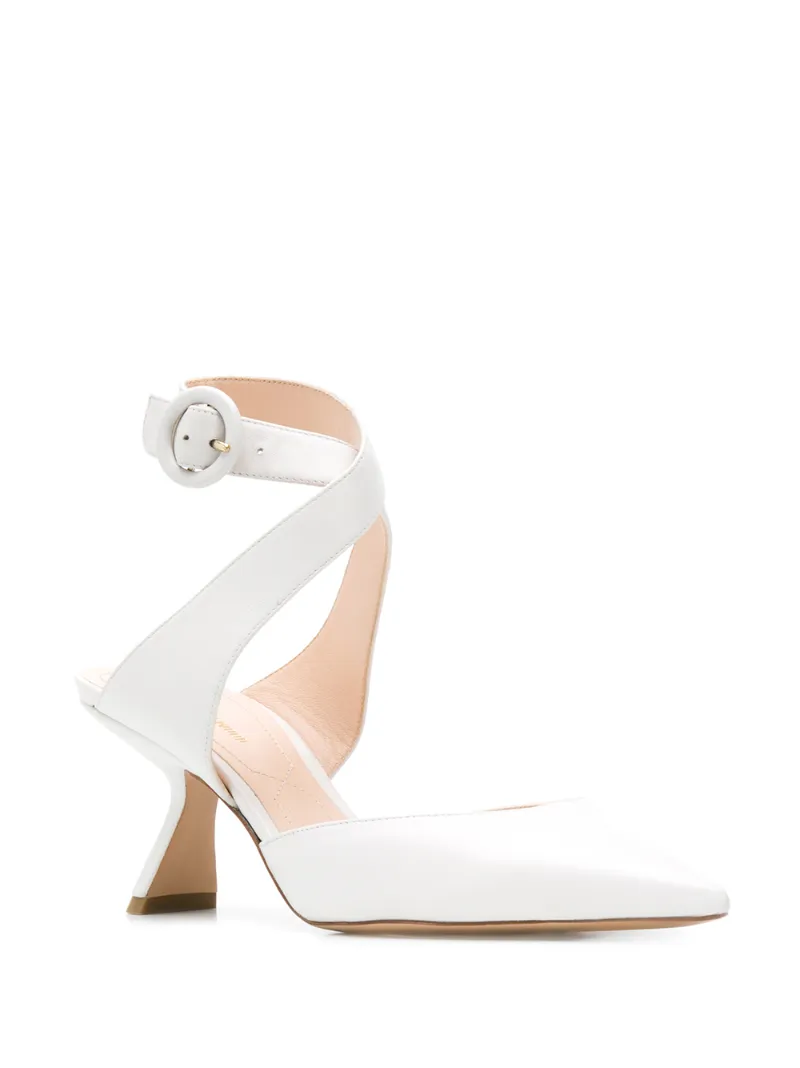 white pumps with strap