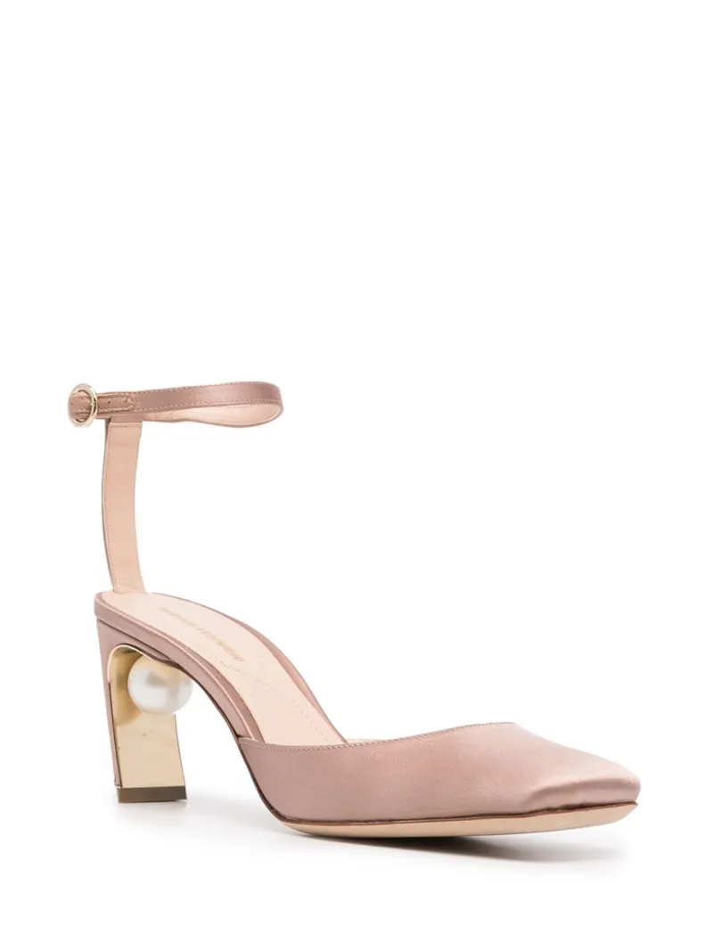 brown ankle strap pumps