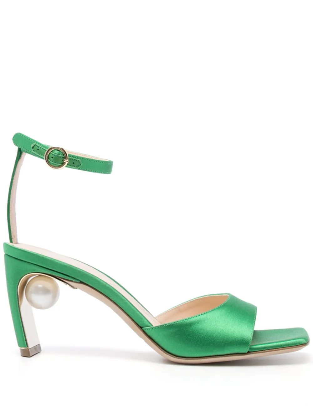 green ankle strap sandals