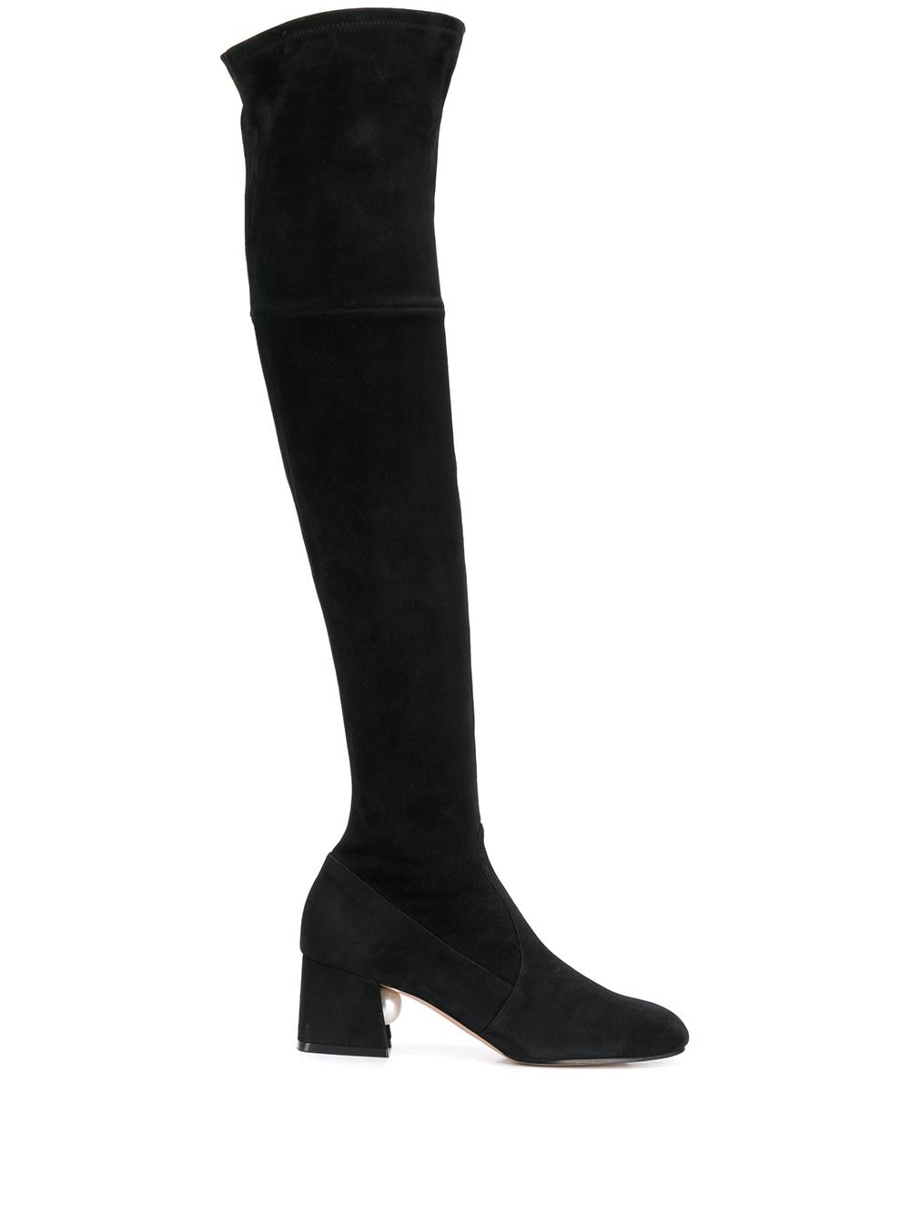 black suede over the knee boots