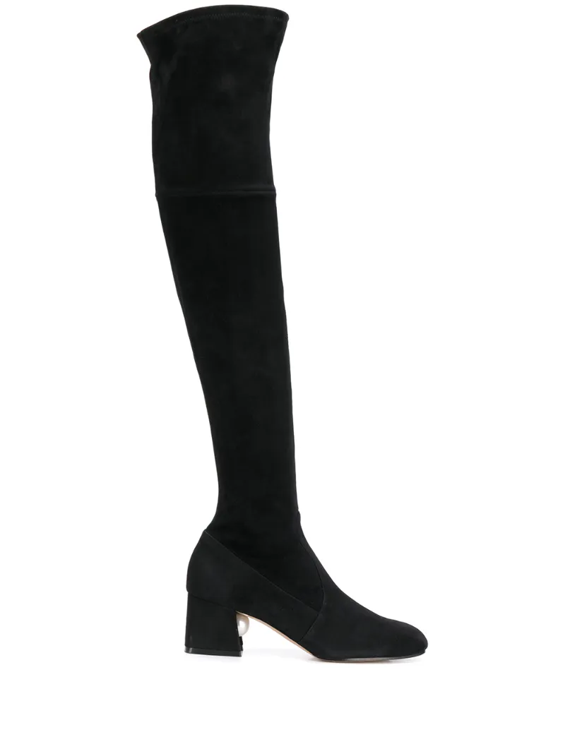 black suede boots knee length