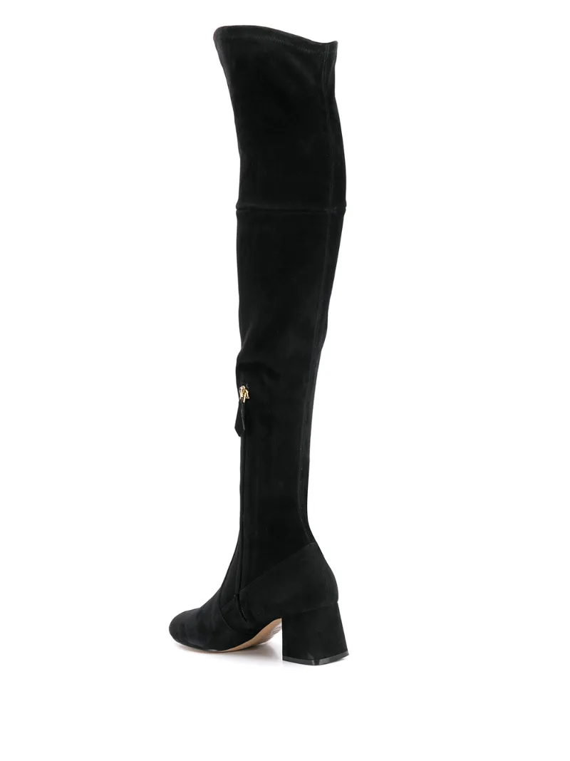 di black suede over the knee boots