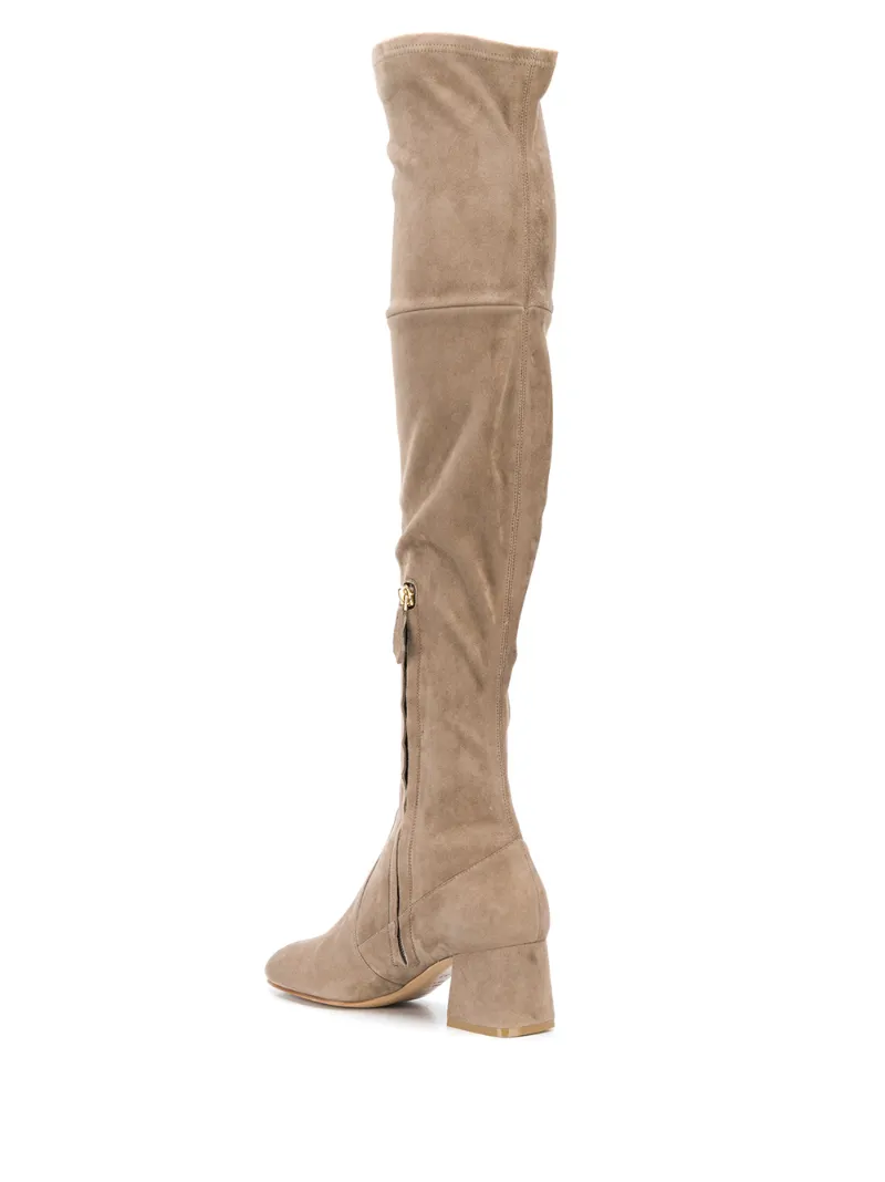 beige high knee boots