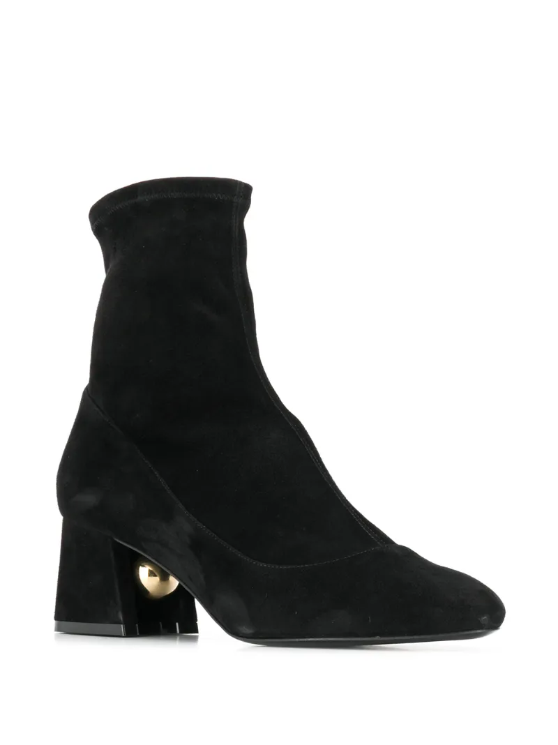 black stretch ankle boots