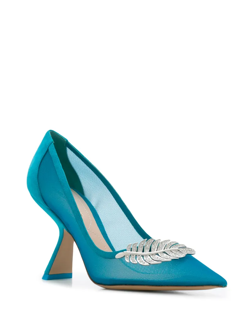 MONSTERA Mesh Pumps 90 Turquoise Nylon OUTER Kid Leather OUTER Leather LINING Leather SOLE Rubber SOLE Fabric LINING Mesh
