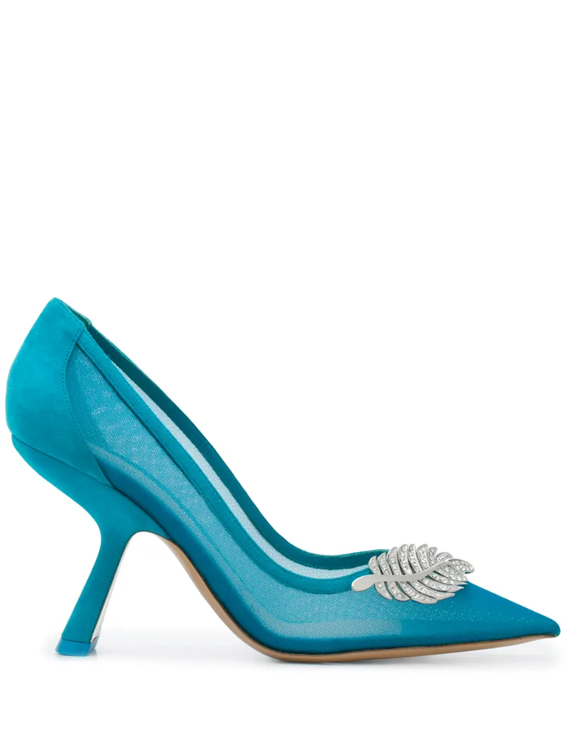 MONSTERA Mesh Pumps 90 Turquoise Nylon OUTER Kid Leather OUTER Leather LINING Leather SOLE Rubber SOLE Fabric LINING Mesh