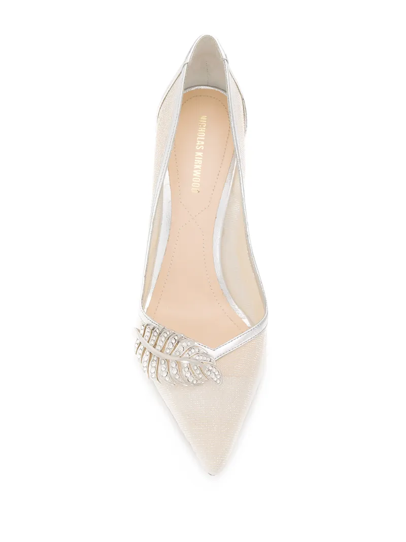 MONSTERA Mesh Pumps 90 in silver Nappa 