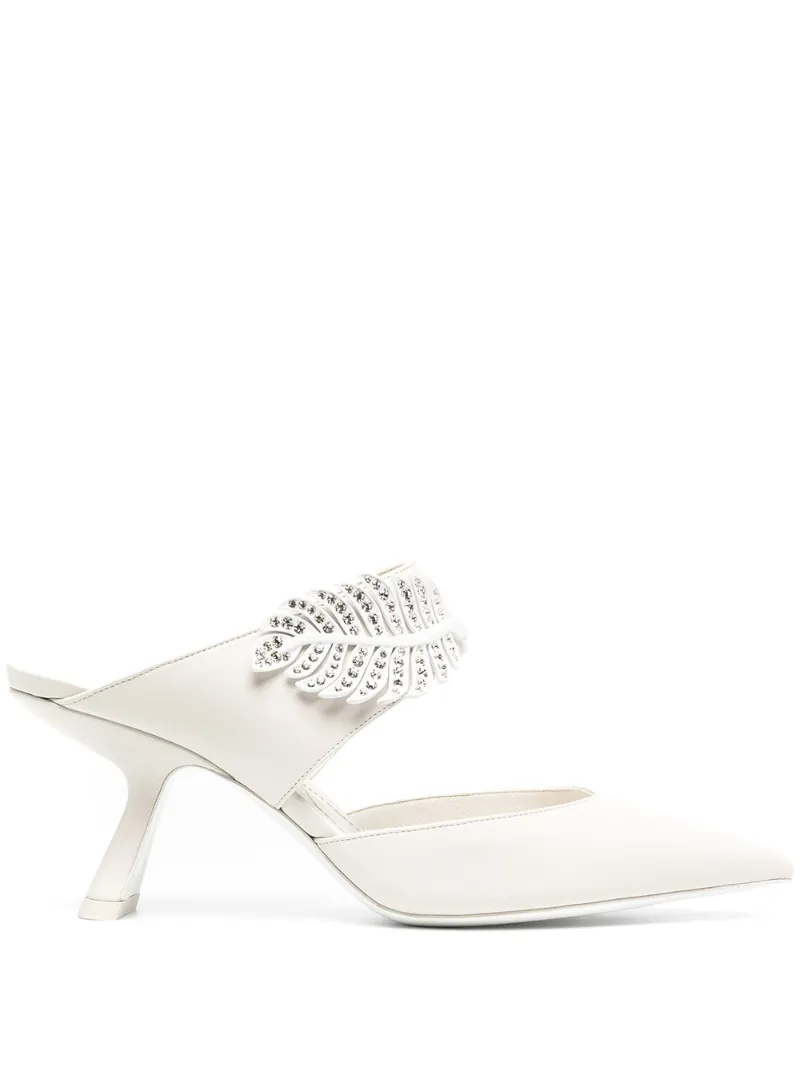 white backless mules