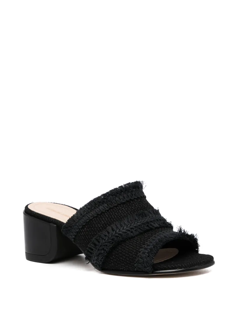 mules JJ con tacón de 55mm in negro Merino | Nicholas Kirkwood