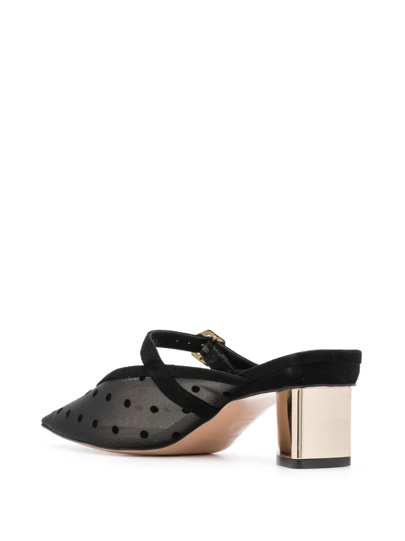 PRISM Dot Organza Mules 60 black Suede OUTER Leather LINING Leather SOLE Fabric OUTER Mesh