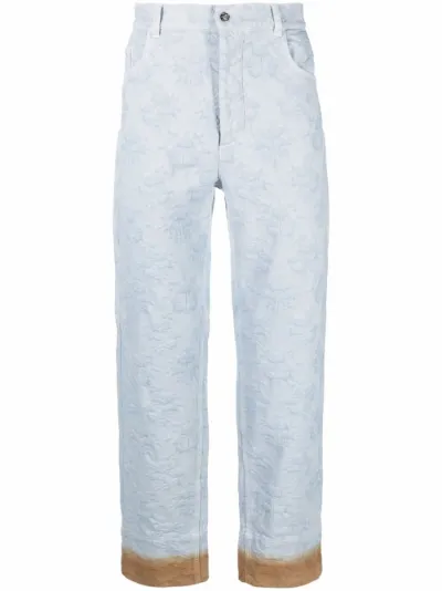 patterned-jacquard straight-leg 