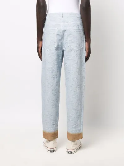 patterned-jacquard straight-leg 
